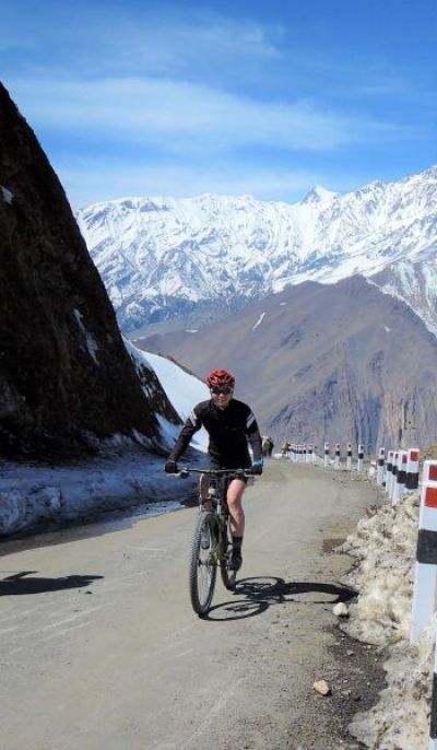 Harri Wilson Cycling on the  tour with redspokes